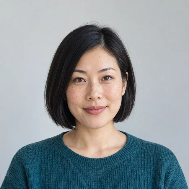 Clear front-facing portrait with sharp facial features and neutral lighting